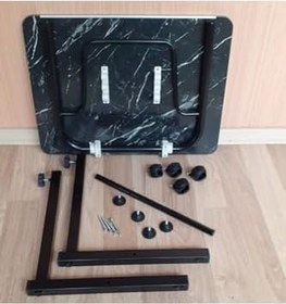 Resim Depolife Tekerlekli Laptop Bilgisayar Çalışma Masası Eğim Yükseklik Ayarlı Akrobat Koltuk Sehpası 