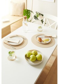 Resim Home Wave 4'lü Bej/taş Renk Suni Deri Amerikan Servis Set Ø 36 Cm Bej 