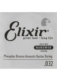 Resim Elixir 14132 Nanoweb Phosphor Bronze Tek Akustik Gitar Teli 32 