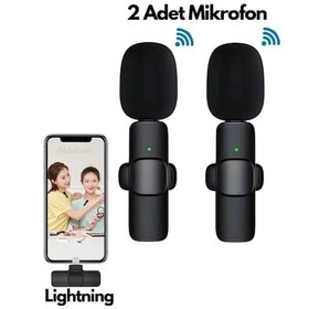 Resim Type-c Çiftli Kablosuz Yaka Mikrofonu Seti - Youtube, Tiktok, Vlog Ve Canlı Yayınlar İçin Telefon Uyumlu Çift Mikrofon 