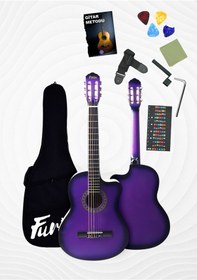 Resim Cg-3901prs Klasik Gitar 4/4 Sap Ayarlı Kesik Kasa Full Set Mor 
