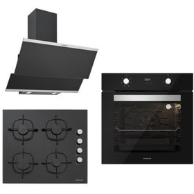 Resim Silverline Siyah Ankastre Set 5 ( 3420b - Cs5335s01 - Bo6502b01 ) 