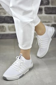 Resim Topçuoğlu Kundura Unisex Bez Ortepedik Taban Spor Sneaker, Yürüyüş Ayakkabı Beyaz 