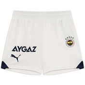 Resim Puma Fenerbahçe Shorts Jr Genç / Çocuk Fenerbahçe 2023/2024 Futbol Şortu 77202202 Beyaz Beyaz 