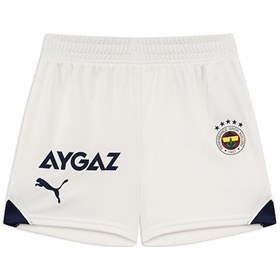 Resim Puma Fenerbahçe Shorts Jr Genç / Çocuk Fenerbahçe 2023/2024 Futbol Şortu 77202202 Beyaz Beyaz 