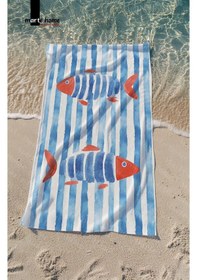 Resim Marte Home Baskılı Plaj Havlusu MAvi 