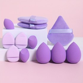 Resim 12 adet Tüm Amaçlı Makyaj Süngeri Seti, 3 Gevşek Toz Pufu, 3 Mini Hava Yastığı Pufu, 3 Makyaj Süngeri ve 3 Mini Makyaj Süngeri İçerir. Fondöten Karıştırma Güzellik Süngeri, Sıvı, Krem ve Toz Kusursuz, Lateks İçermeyen Islak ve Kuru Çift Kullanımlı Fondöten Makyaj Kremi, Ultra Yumuşak Kadife Malzemeden Yapılmıştır, Kontürleme, Göz ve Köşe Tasarımı. Tüm Cilt Tipleri İçin Uygun. 