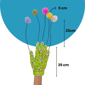 Resim Çıngırak Sesli Sihirli Eldiven Ponponlu Kedi Oltası - Tavşan Desenli Sihirli Eldiven 