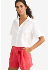 Resim Defacto Regular Fit Poplin Kısa Kollu Beyaz Gömlek F8580ax25smwt34 Beyaz 