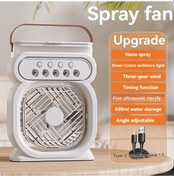 Resim 3'ü 1 Arada Yaz Fanı Klima Mini Hava Soğutucu Led Gece Lambası 