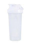 Resim 600ml Taşınabilir Protein Tozu Çalkalayıcı Şişe Sızdırmaz Su Şişesi Spor Salonu White White 