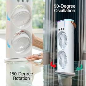 Resim Taşınabilir USB Güçlü Soğutma Fanı - 90° Titreşim ve 180° Döndürme - Ev, Dış Mekan, RV, Patio için Kişisel Soğutma Sis Fanı - Kompakt Tasarım, Pil Gerektirmez, Taşınabilir Soğutma Fanı, RV Soğutma Fanı, Ergonomik Kolu, Dayanıklı Yapı 