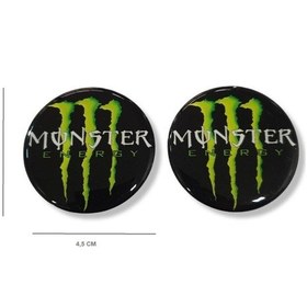 Resim Monster Uyumlu Sticker 2 Li Set 4,5x4,5 Cm Monster Logo Monster Etiket Damla 
