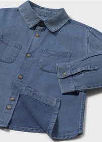 Resim Mayoral Erkek Bebek Denim Gömlek Mavi Mavi 