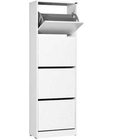 Resim Flat Duo 4 Katlı Ayakkabılık Dolabı - Beyaz 