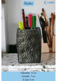 Resim Kalemlik Gümüş Eskitme Renk Masa Kalemliği Organizer Kalemlik Model 7 Çok REnkli 