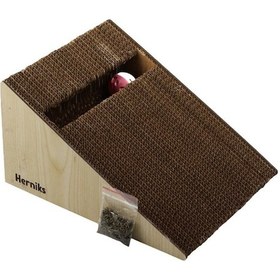 Resim Herniks Doğal Kedi Otlu Zilli Toplu Kedi Tırmalama Kartonu 27.5 CM Hr2021 