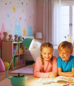 Resim ORİJİNALDÜKKAN Özel Tasarım Pet Şarjlı Gece Masa Lambası Dokunmatik 3 Farklı Led Işıklı Hediyelik Çocuk Odası Yeşil 