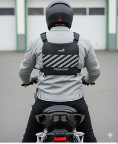 Resim Motosiklet Göğüs Çantası Yeni Nesil Ayarlanabilir Kayışlı Klipsli Yelek Tipi Suya Dayanıklı Çanta Siyah 