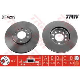 Resim Trw Ön Fren Aynası Vectra C Gts 1.6 2.016v 02 Sıgnum 03 Saab 9.3 02 Croma 05 285×25×5dlxhavalı-df4293 