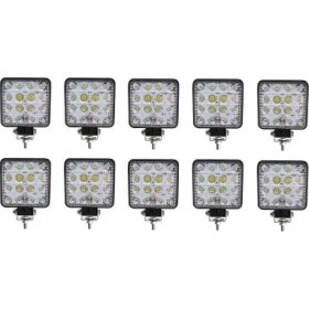 Resim Forza Off Road Beyaz Işık Sis Farı Lambası 16 LED Kare 12-24 V 10 Adet 