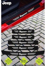 Resim Jeep Wagoneer Araç Kapı Ve Bagaj Eşiği İçin Çizilmeye Dayanıklı Karbon Folyo Koruma Seti Wagoneer Yazılı 