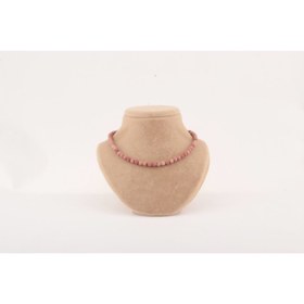 Resim OSMANLI DEĞERLİ TAŞ Sertifikalı Jasper Pembe 6mm Kolye (DÜĞÜMSÜZ) 