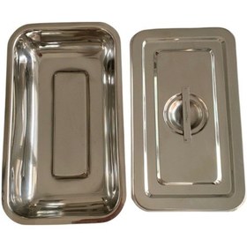 Resim Büyük Metal Küvet - Kapaklı Paslanmaz Çelik 24x14 