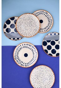 Resim Tabak Evi Porselen Spotty Karma Pasta Tabağı Seti 19,50cm 6 Kişilik 6 Parça Çok Renkli 