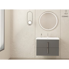 Resim Cosmo 80 cm Antrasıt Banyo Dolap Takımı 