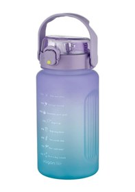 Resim Vagonlife 1500ml Pipetli/Pipetsiz Kullanım Çift Renk SoftTouch Motivasyon Matarası Çıkartma Hediyeli 