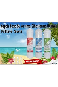 Resim Sulook Su Arıtma Filtre Seti 3'lü Inline Set. Kapalı Kasa Cihazlar İçin 