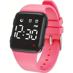 Resim Sunshine022 Pembe Kadın Erkek Multifonksiyonel Kare Digital Ip68 Yüzme Alarm Kronometre Spor Saati Diğer 