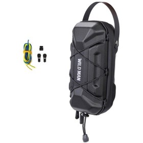 Resim Elektrikli Scooter Ön Çantası, Su Geçirmez Pu Malzeme, Geniş Hacim, Yansıtıcı Logo, Scooter Ve Bisiklet Uyumlu Siyah Siyah 