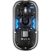 Resim Aula AM210 Dual Mode Bluetooth ve Kablosuz 1600DPI RGB Şeffaf Şarjlı Mouse 