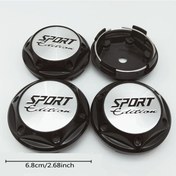 Resim Chuangyinshop Black Silver 2 4 Adet 68mm Metal Alüminyum Sport Edition Jant Kapakları Enkei Rpf1 Ssr Rays Volk 