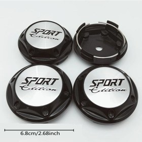 Resim Chuangyinshop Black Silver 2 4 Adet 68mm Metal Alüminyum Sport Edition Jant Kapakları Enkei Rpf1 Ssr Rays Volk 