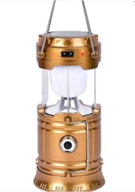 Resim Şarjlı Kamp Lambası Güneş Enerjili Kızaklı Kamp Lambası Altın 