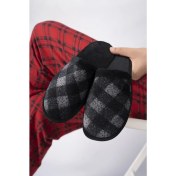 Resim Moda Fırsat Erkek Siyah Günlük Terlik Peluş Yıkanabilir Ev Terliği Misafir Çeyiz Damat Terliği 