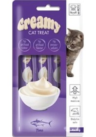 Resim M-Pets Creamy Ton Balıklı Yetişkin Kedi Ödülü 4 x 15 G 