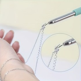 Resim 1pc Paslanmaz Çelik Takı Kilit Kancası, Çok Fonksiyonlu, Kolay Takma ve Çıkarma Aksesuarı, Bilezikler ve Kolyeler için 