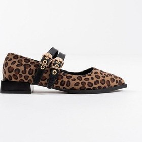 Resim Murder Leopar Kemer Detaylı Kadın Topuklu Ayakkabı Leopar 