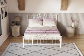 Resim Argimo Bella Çift Kişilik Ferforje Metal Karyola - 180x200 / Beyaz 