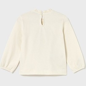 Resim Mayoral Krem İşlemeli Kız Bebek Uzun Kollu Tişört 2075 Krem 