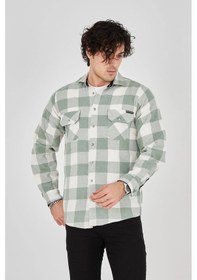 Resim Erkek Oduncu Gömlek - Yeşil Siyah 