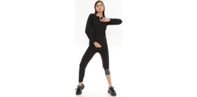 Resim Secret Moda Fermuarlı Kısa Kollu Inceltici Terletici Termal Sauna Tayt Takımı 
