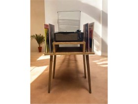 Resim Akıs Home Plak ve Pikap Sehpası 2 Li Atlantik Çam Ahşap Ayaklı 