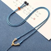 Resim 1 adet Vintage Boho Tarzı El Dokuma Naylon Pendentif Kordon, Ayarlanabilir Uzunluk, Günlük Giyim ve Hediye Verme için İdeal, Tüm Mevsim Takı Yapım Aksesuarı 