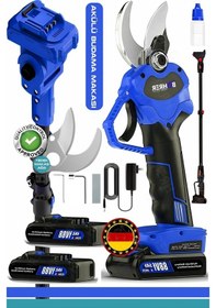 Resim Böhrer V258 5Ah 30MM HB0151T Çift Kademeli Teleskop Uzatmalı Kömürsüz Blue Akülü Budama Makası 