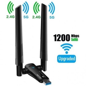 Resim jetucuzal 1200Mbps Antenli 2Dbi Usb WiFi Kablosuz Alıcı Adaptör WLAN 
